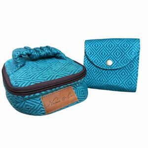 Nena and Co. Artisan Huipil Jewelry Pouch Earring Holder Wallet 2 Piece